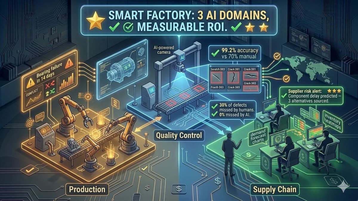AI in manufacturing — production, quality control, and supply chain automation 2026